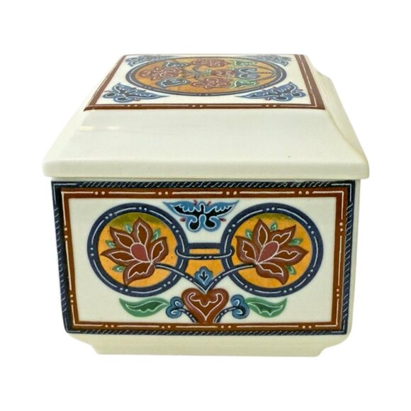 Byzantium Elizabeth Arden Trinket Box Vtg 1980's Porcelain Fitted Lid Japan - Picture 3 of 10